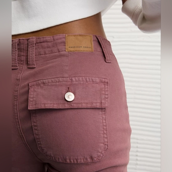 American Eagle Dusty Pink Mid Rise Bootcut Pants Size 8 - Picture 5 of 5